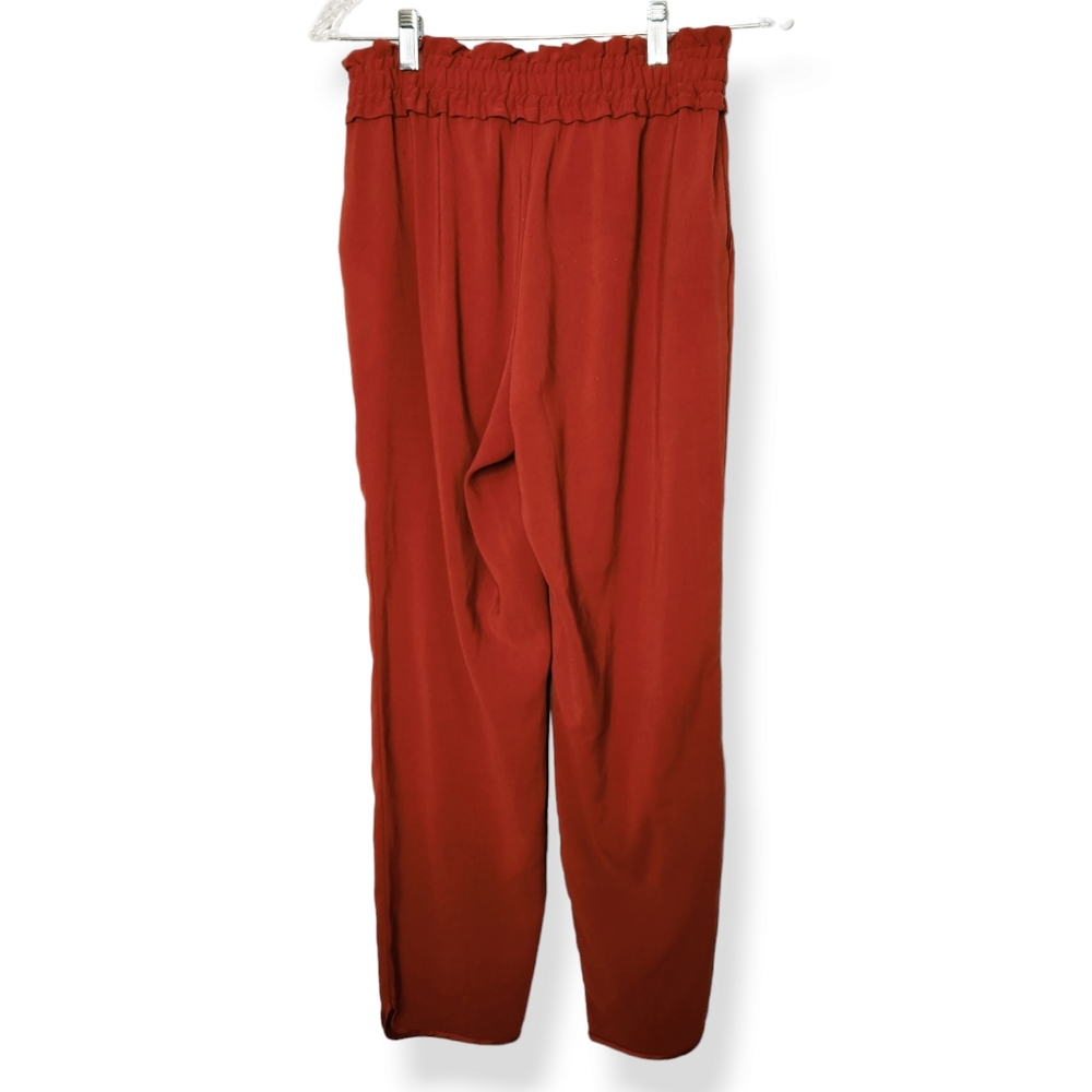 Zara TRF Collection Rust Orange Paperbag Waist Pull On Pants Size XS - Picture 3 of 9